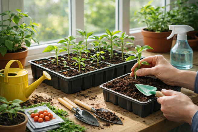 Produkcja rozsady warzyw w doniczkach na parapecie w domowych warunkach