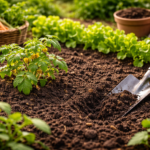 żyzna ziemia do warzyw w ogrodzie świeża gleba uprawa warzyw
