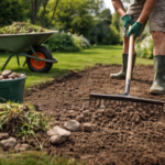 przygotowanie gleby pod trawnik grabienie i usuwanie kamieni w ogrodzie