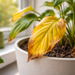 żółknące liście rośliny doniczkowej problem pielęgnacja roślin